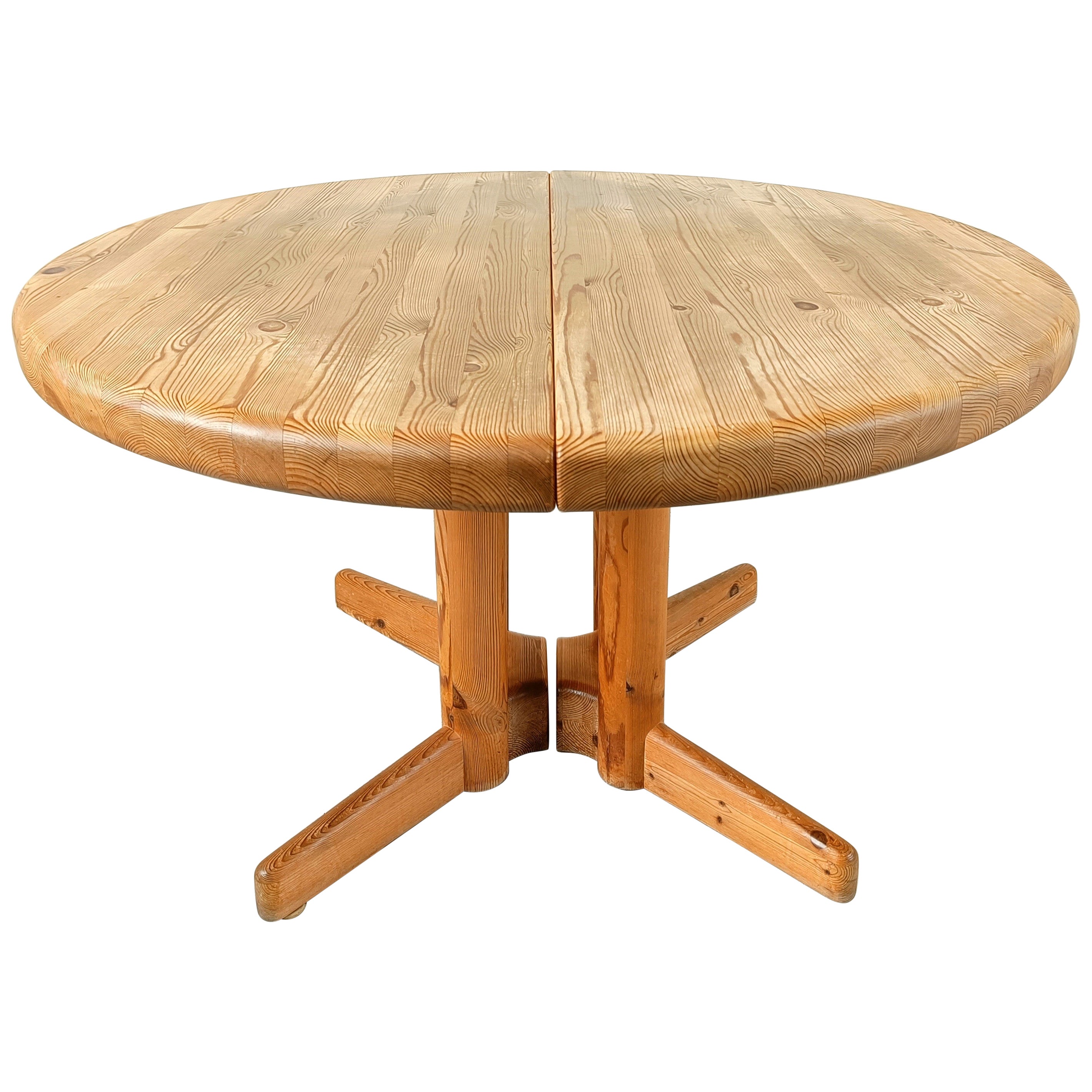Rainer Daumiller pine wood extendable Dining Table, 1970s For Sale at ...