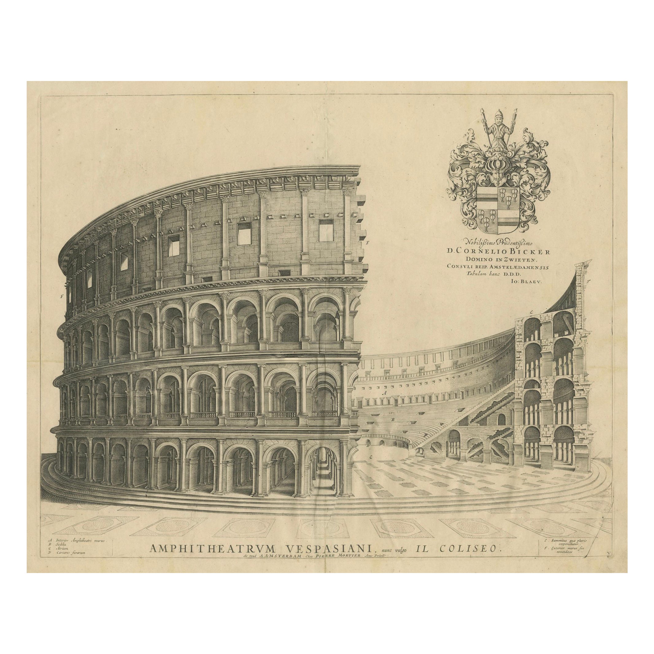 Venerable Vespasian's Arena: The Colosseum in its Prime, circa 1705 For Sale