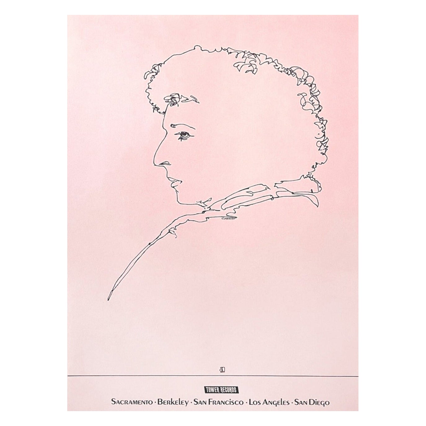 Original-Vintage-Poster, Bob Dylan – Tower Records (Pink), 1970