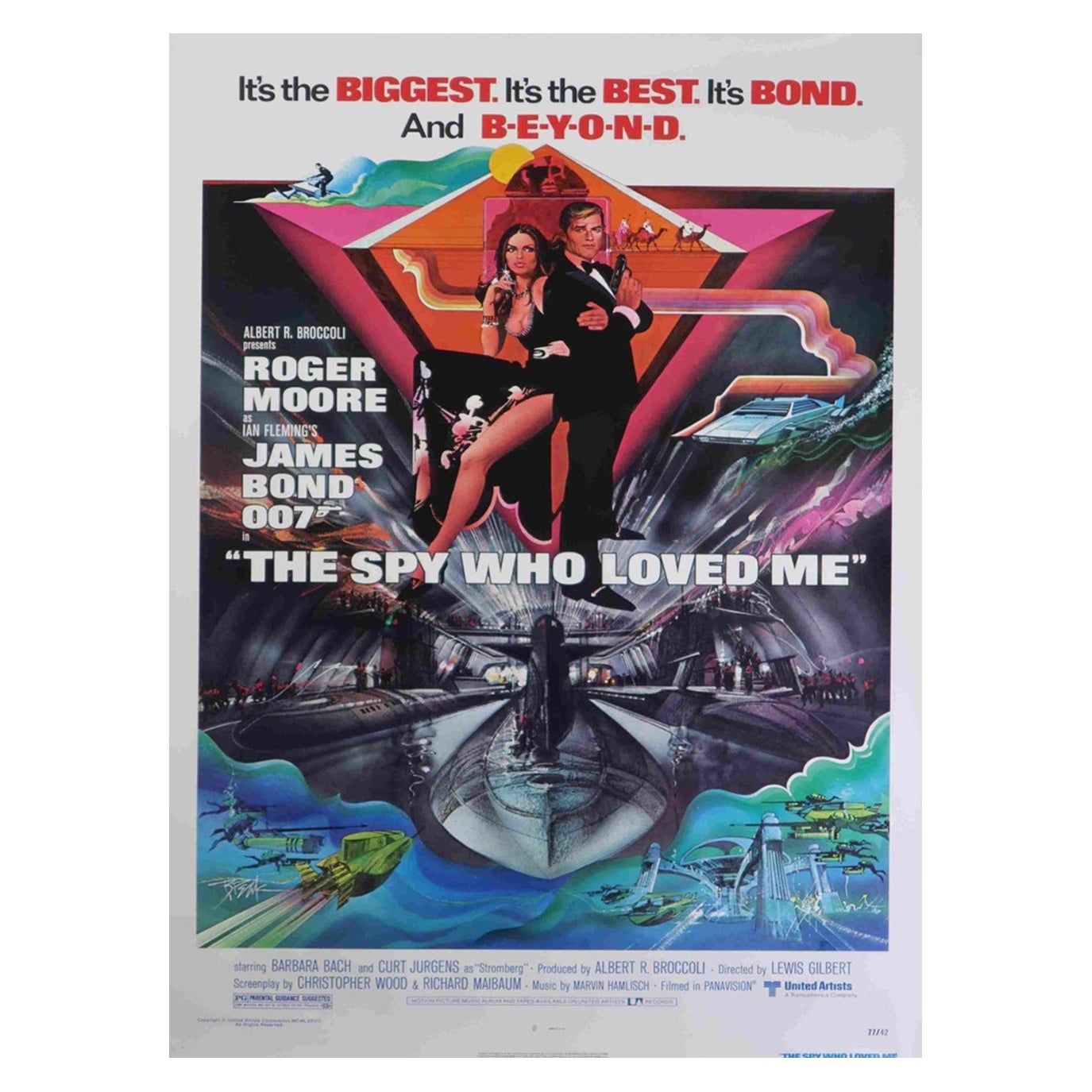 1977 The Spy Who Loved Me Original Vintage Poster (L'espion qui m'aimait) en vente