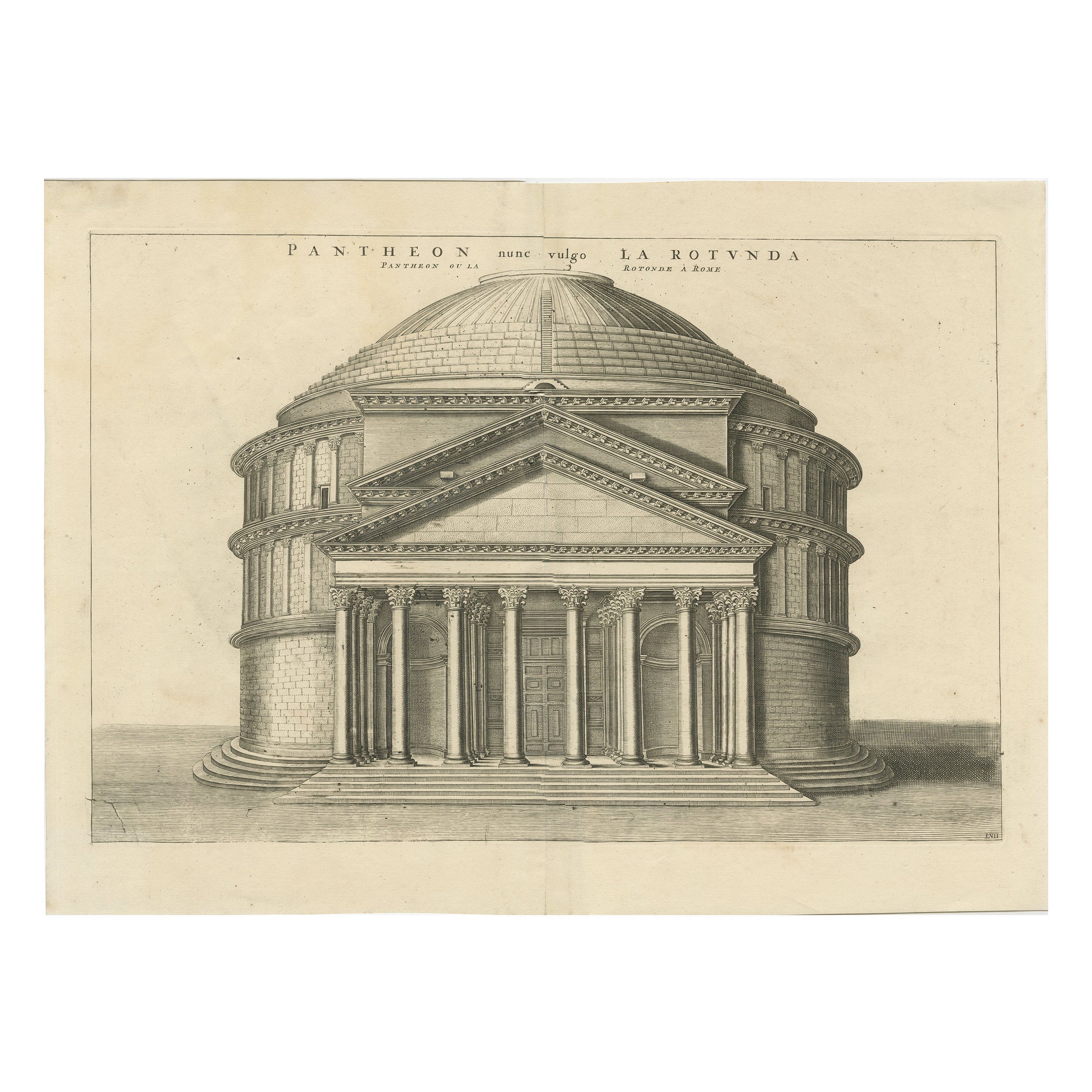 Eternal Echoes Engraved: The Pantheon, Rome's Ancient Marvel, circa 1705