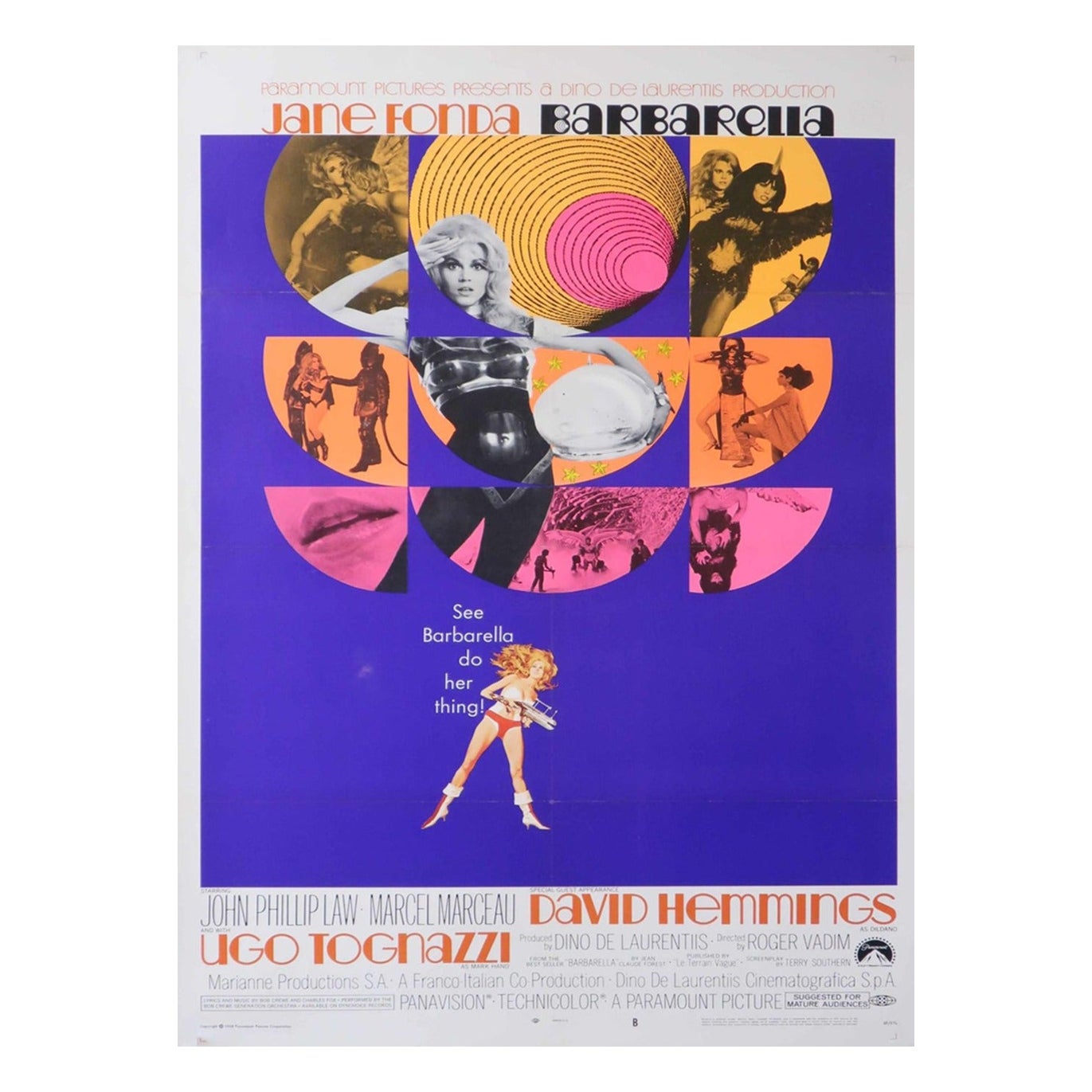 Affiche rétro originale Barbarella, 1968