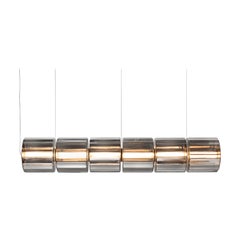 Contemporary Pendant Lamp 'Column' 300 - 6, Horizontal, Carbon