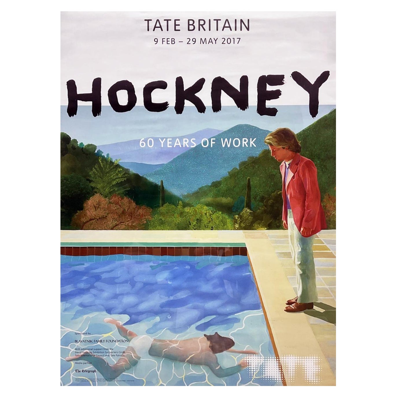 2017 David Hockney - 60 Years of Work - Tate Britain Original Poster For Sale