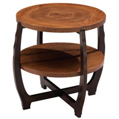 French Art Deco Side Table in Walnut 