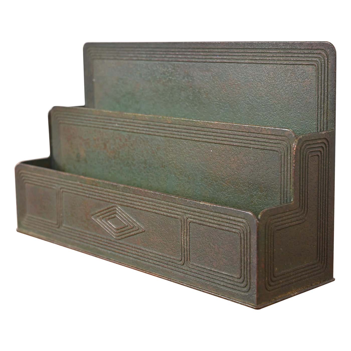 Tiffany Studios New York Graduate Bronze Letter Rack For Sale at 1stDibs