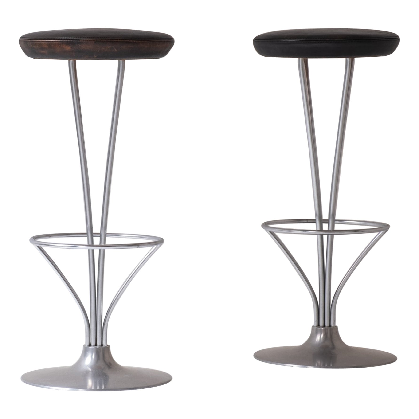 Set of Two Bar Stools by Piet Hein for Fritz Hansen, Denmark, 1960s