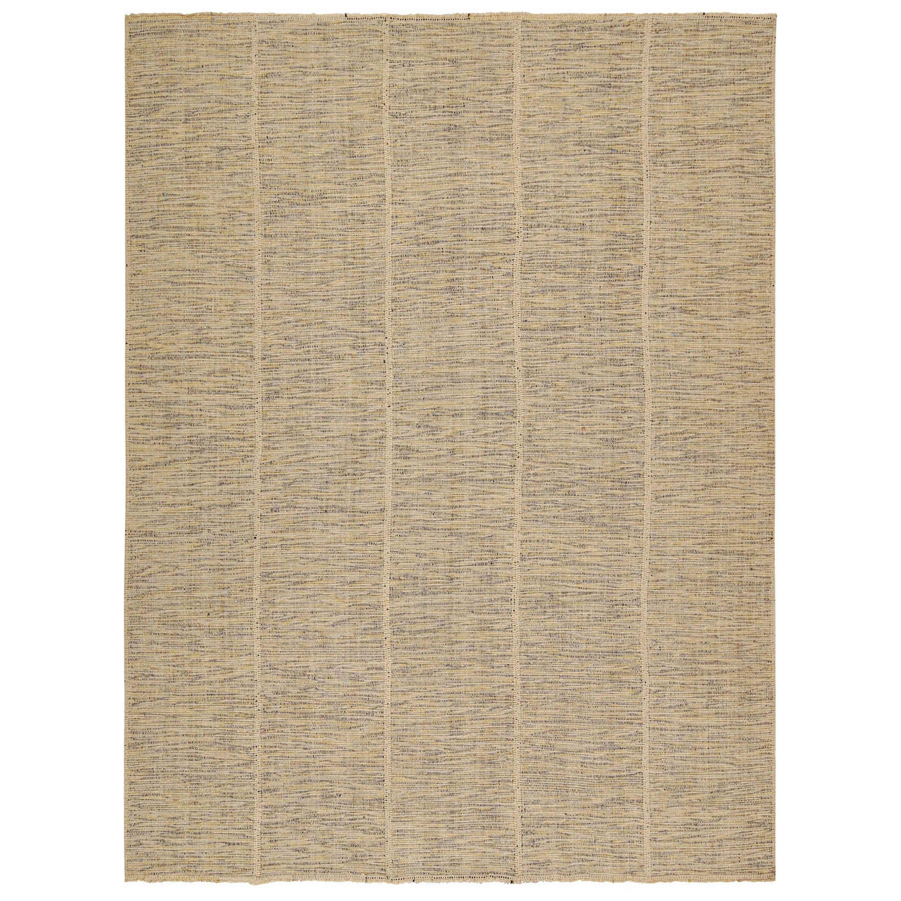 Alfombra Kilim Contemporánea de Rug & Kilim en Beige con Acentos Negros y Amarillos en venta