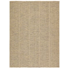 Rug & Kilim’s Contemporary Kilim Rug in Beige with Black and Yellow Accents