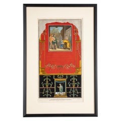 Pair Hand Colored Engravings of Roman Frescoes from Pompeii Circa 1800