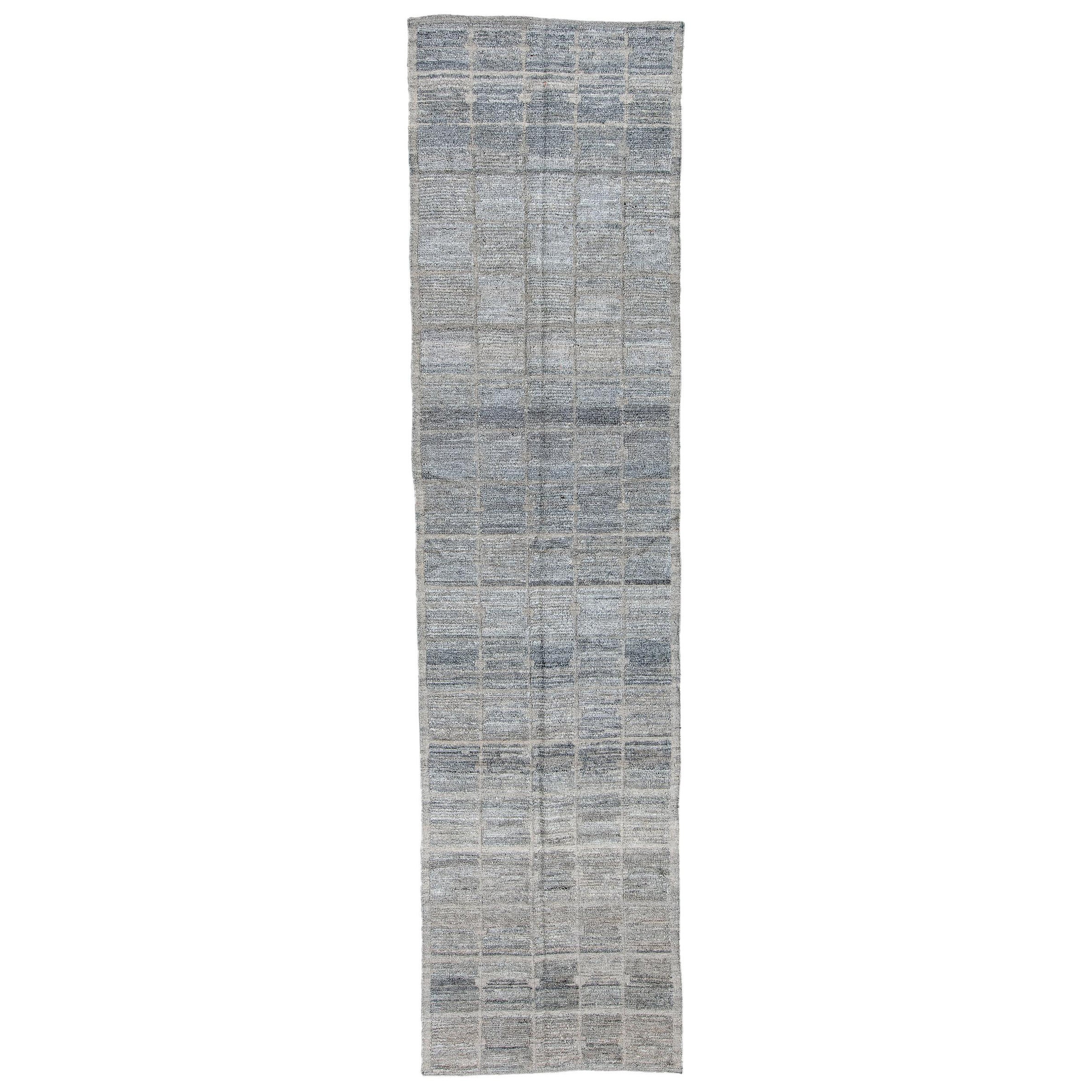 Blackened Blue Grey Tulu Longer Rug