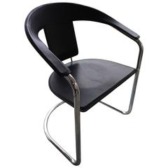 Italian Chrome and Leather Chair Italian Chrome and Leather Chair