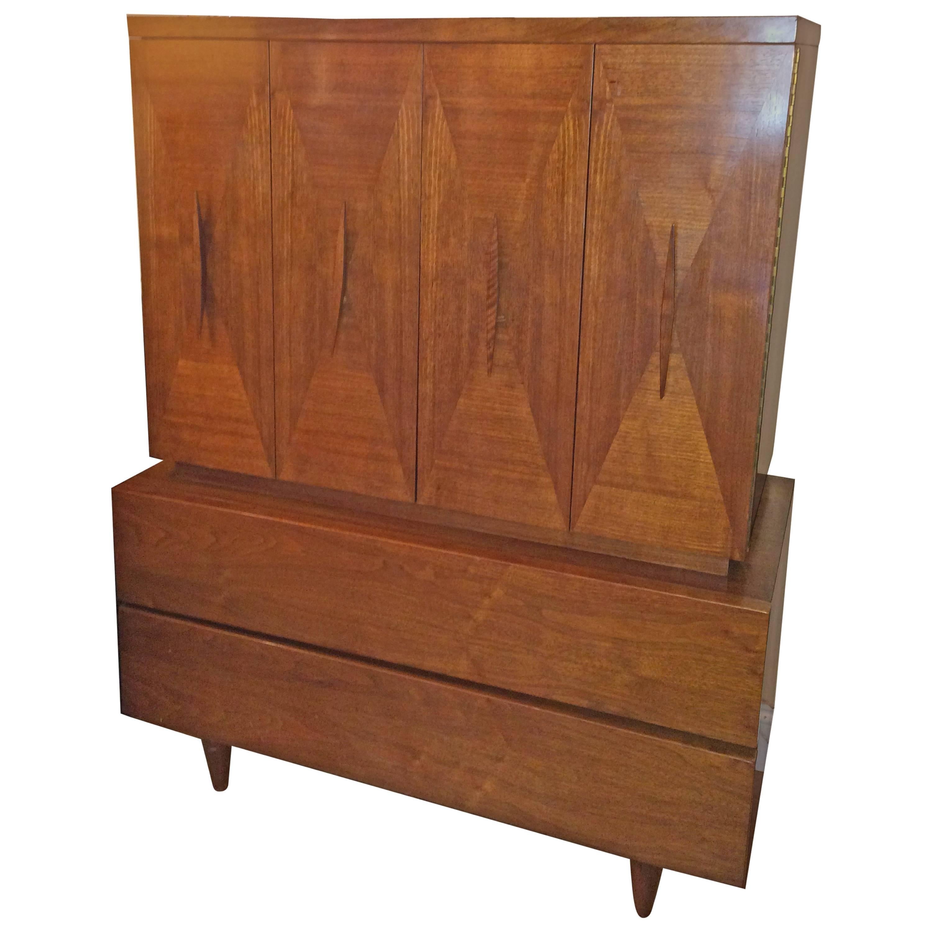 Mid Century Modern Highboy attributed to American of Martinsville