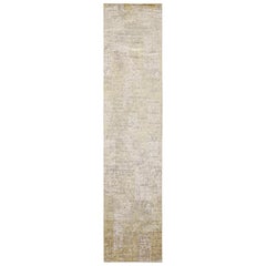 Tapis & Kilim's Abstract Runner in Silver-Gray with Ivory Tones (Tapis & Kilim's Abstract Runner en gris argenté avec des tons ivoire)