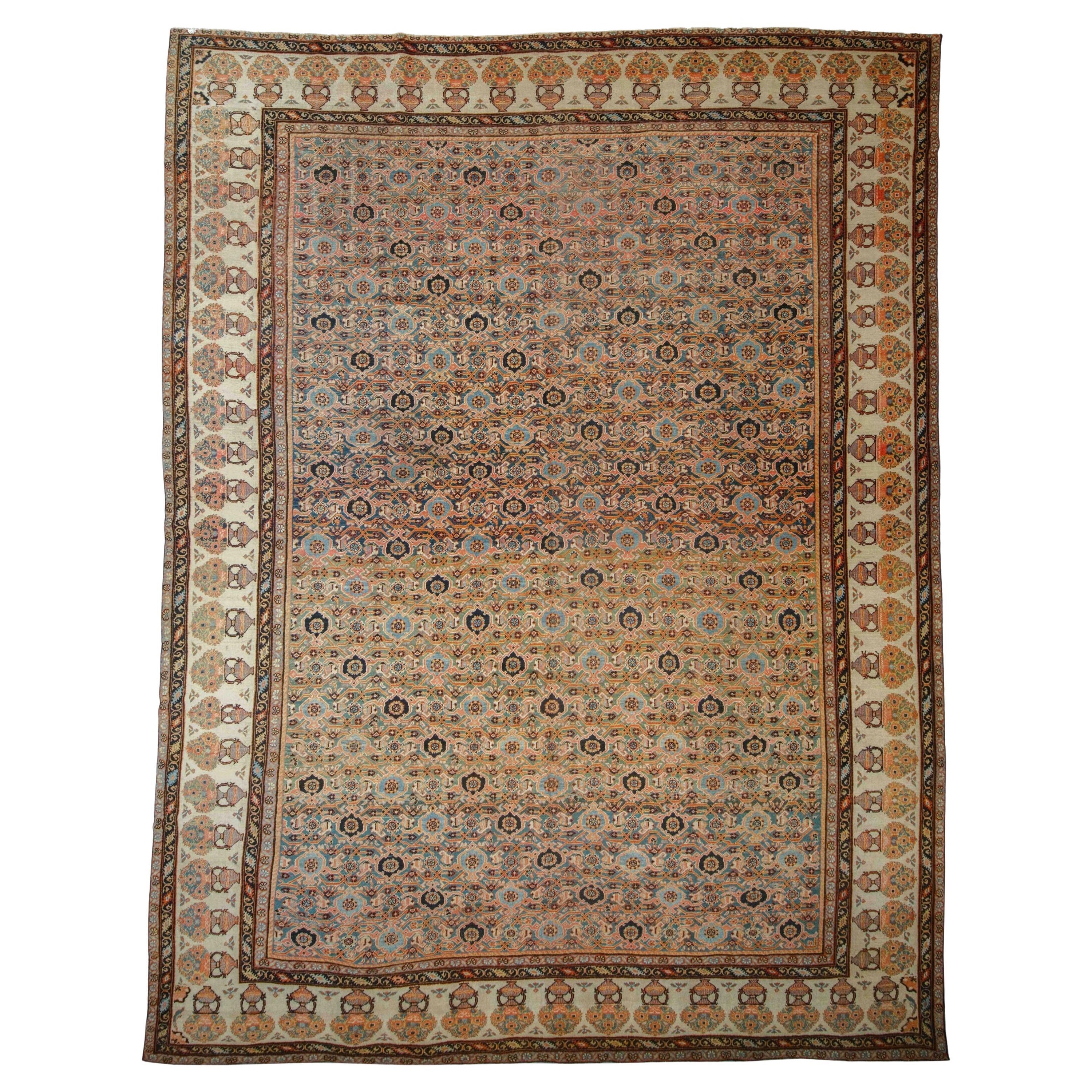 Antique Mahal Carpet - Late of 19th Century Mahal Rug, Antique Rug