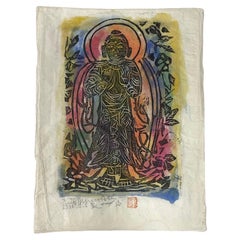 Shiko Shikou Munakata Grabado en madera japonesa firmado Bodhisattva de Buda