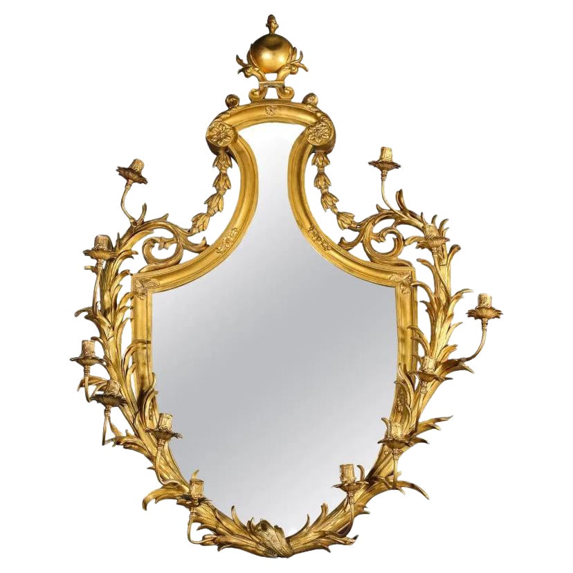 Very Fine Gilt-Bronze Ormolu Girandole Mirror by Edward F. Caldwell & Co. For Sale