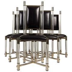 Set of Six Inspired Charles Hollis Jones Dining Chairs, circa 1970s