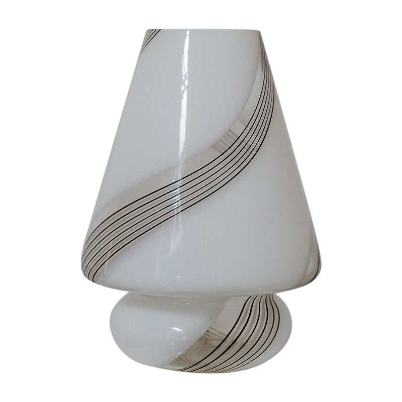 Vintage Murano Glass Mushroom Table Lamp