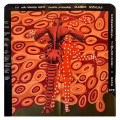 Poster croato d'epoca originale di Boris Bucan, 'MUSICAL EXPERIENCE' 1980
