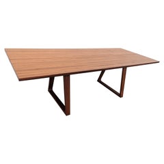 Used Mid Century Danish Modern Skovby Plank Dining Table 