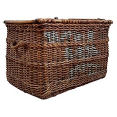 Vintage An Overscale Nineteenth Century Wicker Log Basket