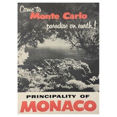 1955 Come to Monte-Carlo – Paradise on Earth, Original Vintage-Poster, Come to Monte-Carlo