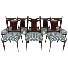 Eight Tommi Parzinger Style Dining Chairs, circa 1960s
