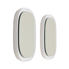 Set of 2 white ceramic mirrors by Sphinx Holland, 1970s Netherlands.