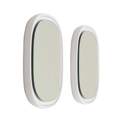 Retro Set of 2 white ceramic mirrors by Sphinx Holland, 1970s Netherlands. 