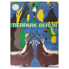 Affiche vintage originale du zoo du Tierpark de Berlin, 1977