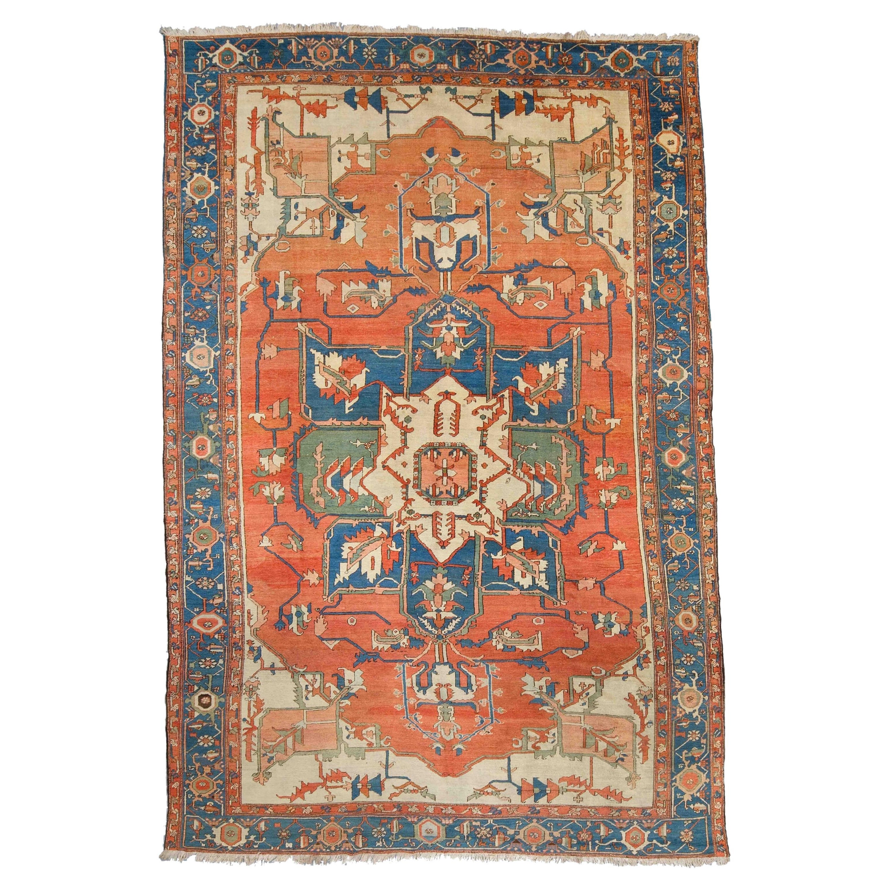 Antique Serapi Carpet - 19th Century Serapi Carpet, Antique Rug, Antique Carpet