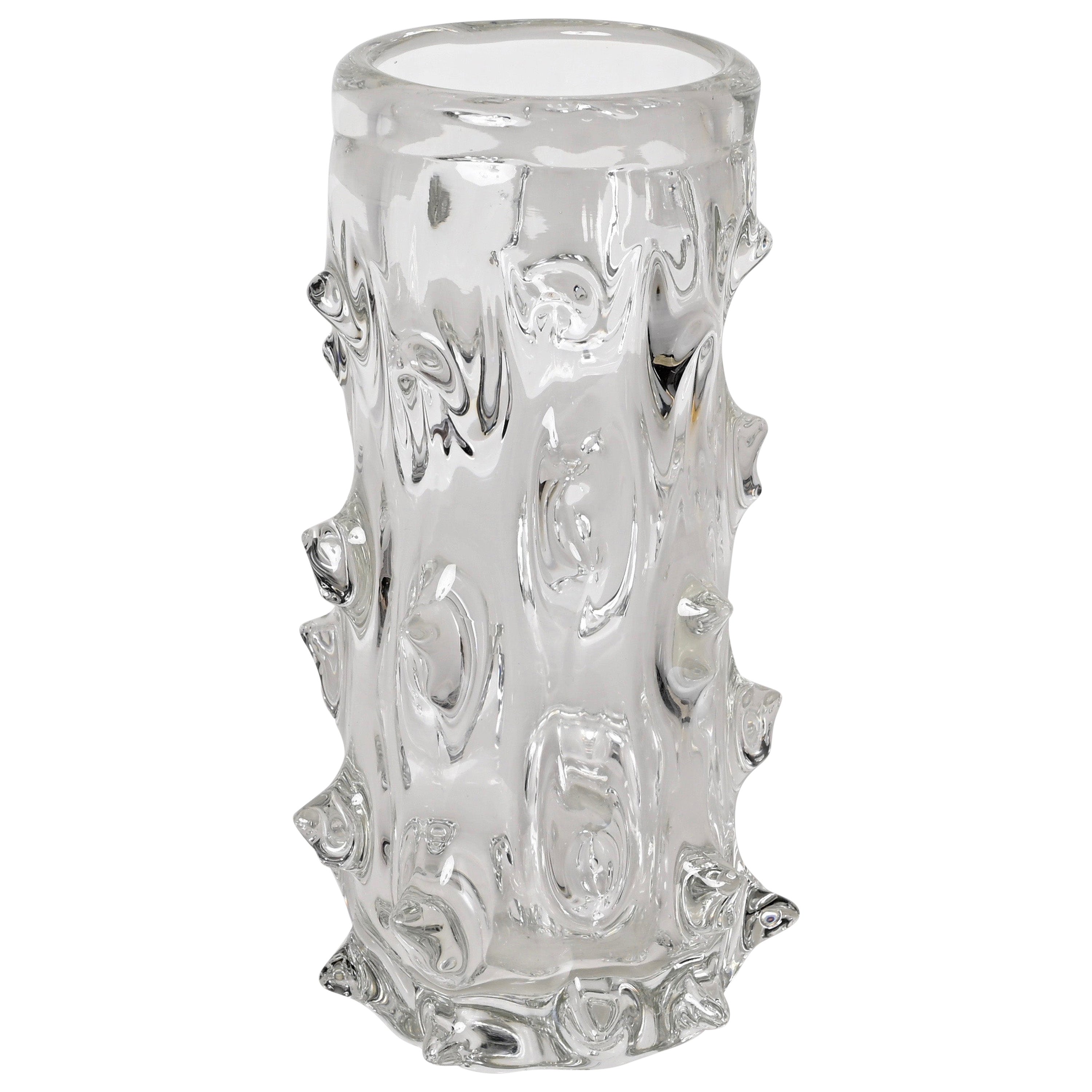Murano "Mugnoni" Glass Decorative Vase or Flowerpot, by Barovier, Italy 1940s For Sale