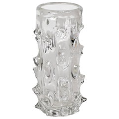 Murano "Mugnoni" Glass Decorative Vase or Flowerpot, by Barovier, Italy 1940s