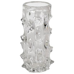 Vase ou pot à fleurs en verre de Murano "Mugnoni", par Barovier, Italie, années 1940