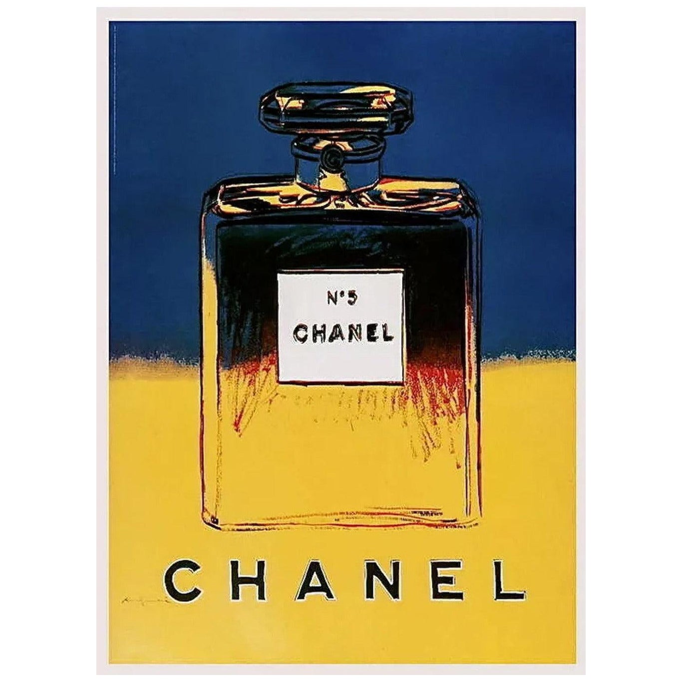 1997 Andy Warhol - Chanel Blue Original Vintage Poster For Sale