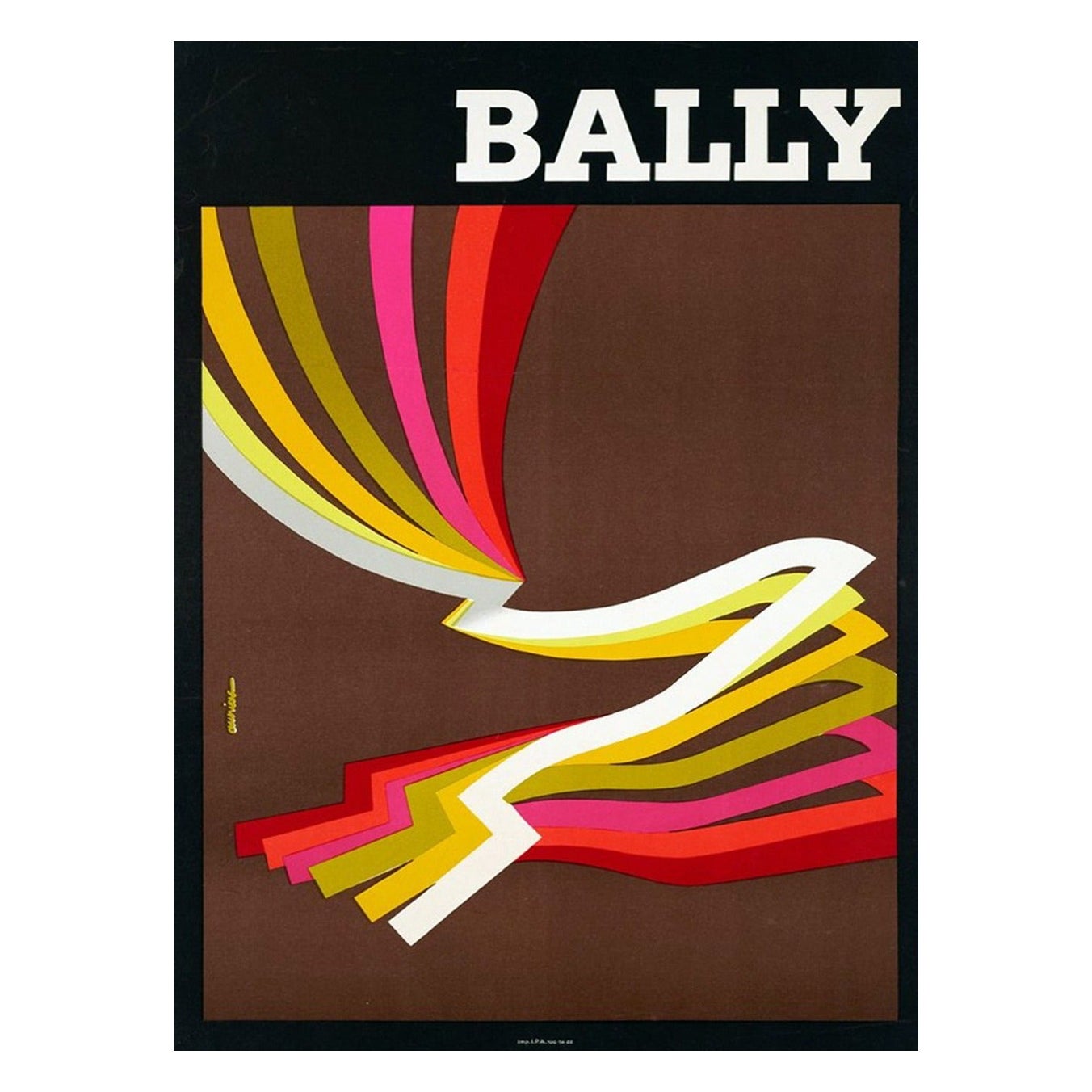 Affiche vintage originale Bally - Man cinétique - 1981