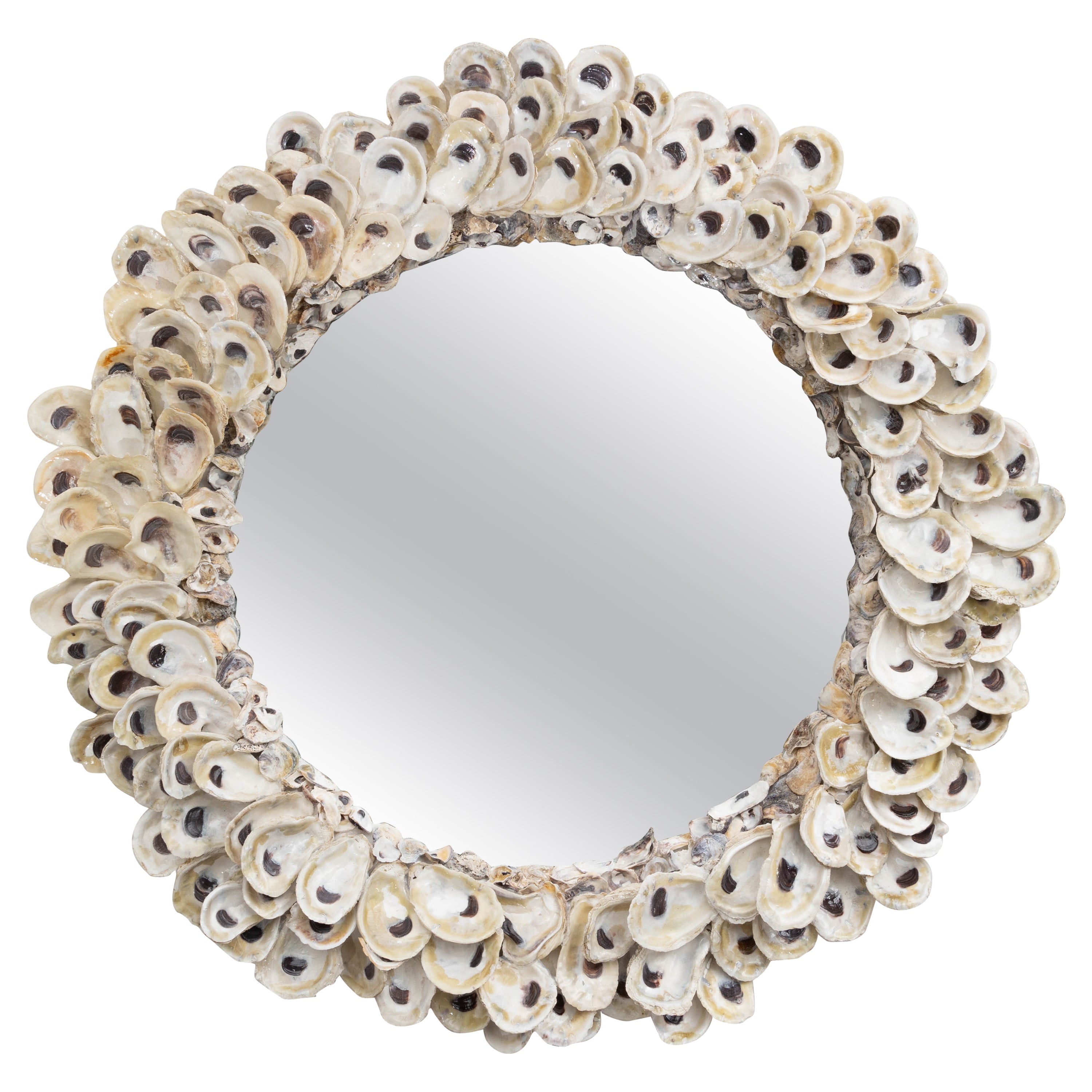 Custom Circular Oyster Shell Mirror For Sale