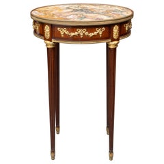 19th Century French Louis XVI Style End Table with Gilt Bronze Mounts