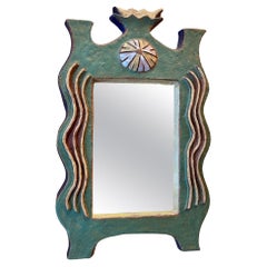 Vintage Ceramic Mirror by les Argonautes, france 1960s 