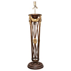 Stately Pair of Bronzed and Parcel Gilt Empire Style Torcheres