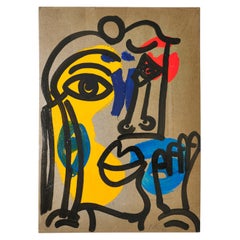 Pintura de Peter Keil, C 1970, Acrílico sobre tabla, Sin marco, Alemania, Firmado, Arte