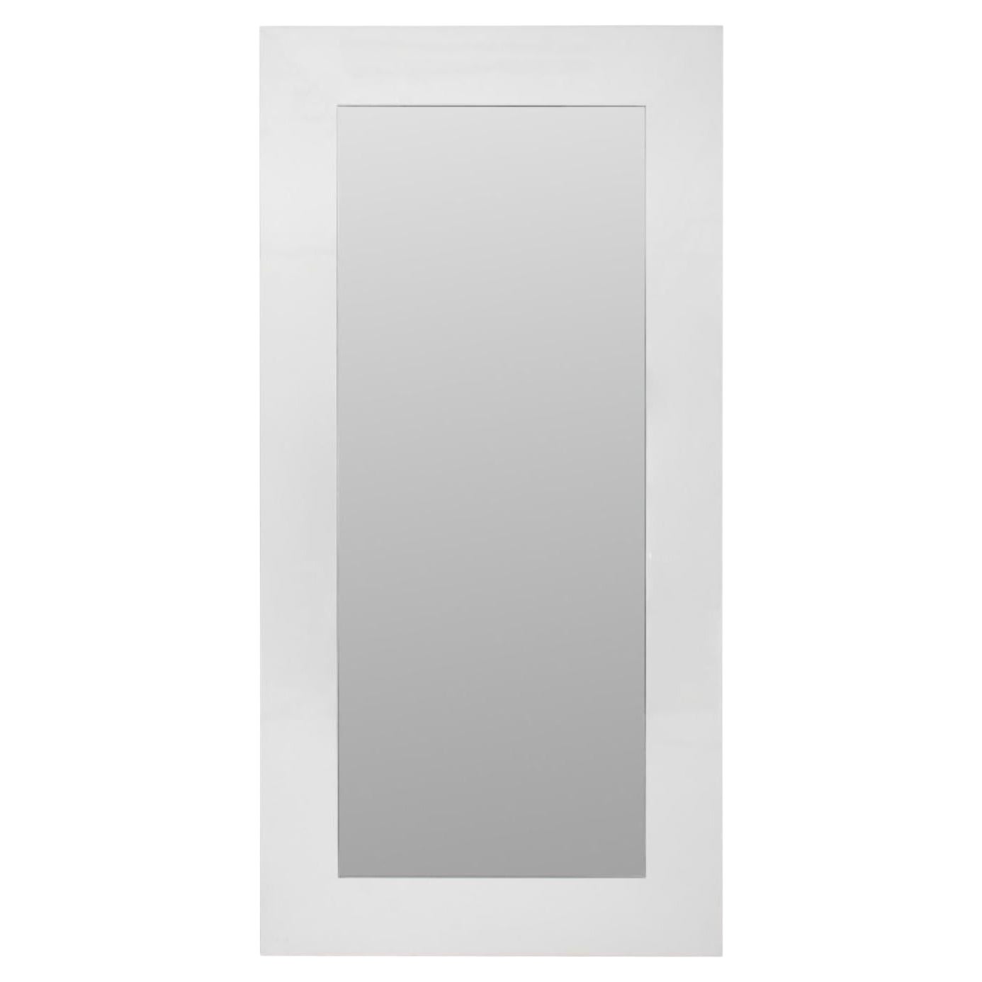 Modern Full Length White Lacquered Mirror