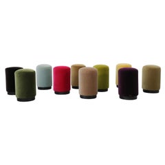 Custom Made Art Deco Inspired Velvet Dining Height Vanity Stools