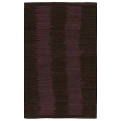 Rug & Kilim’s Contemporary Kilim in Brown with Aubergine Patterns