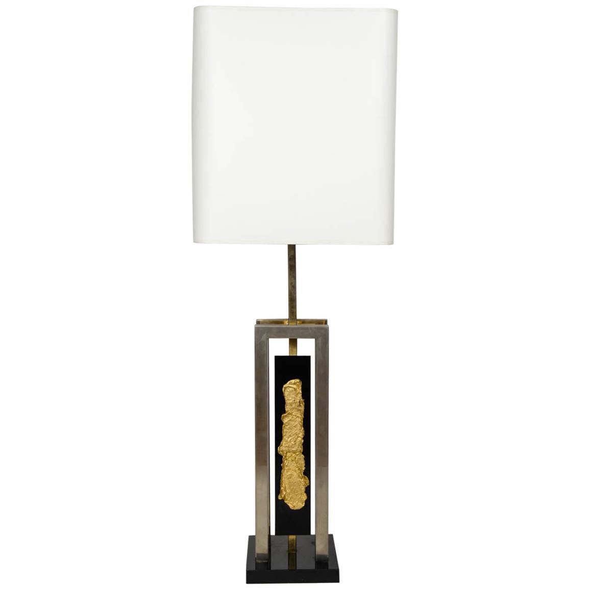 Beautiful Brass, Bronze and Black Plexiglass Desk Lamp