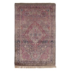 Antique Persian Kashan Rug with Medallion and Floral Patterns, from Rug & Kilim