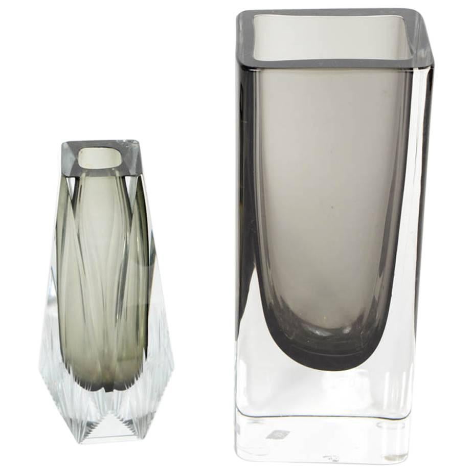 Elegant Sommerso Murano Glass Vase