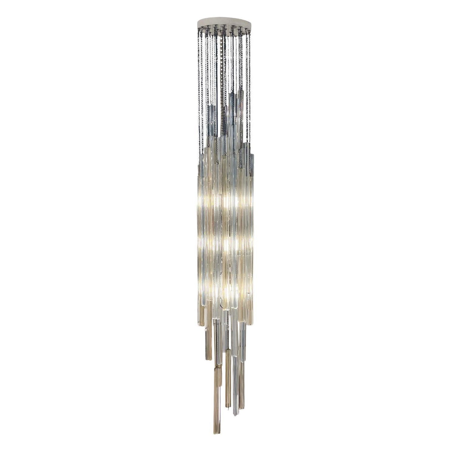 Italienische Murano-Glas-Hängeleuchte aus der Mitte des 20. Jahrhunderts von Paolo Venini im Angebot