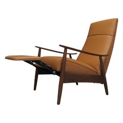 Milo Baughman pour Thayer Coggin Chaise longue inclinable en noyer